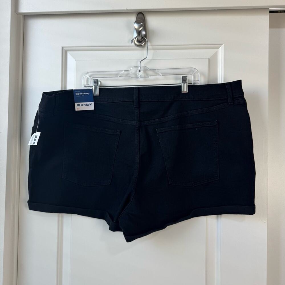 Old Navy Black Denim Mid Rise Shorts NWT